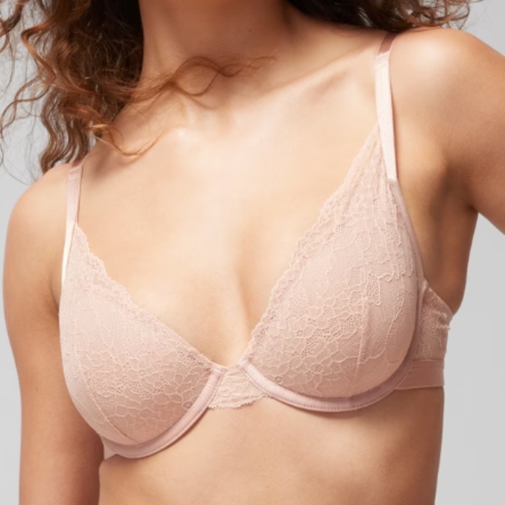 Soma Hush Nude Lightest Lift Lace Plunge Bra